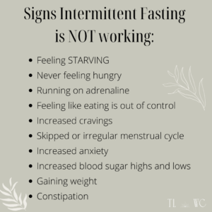 Sings intermittent fasting is not working for you